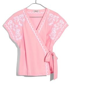Madewell Pink Kimono Wrap Top, XXS